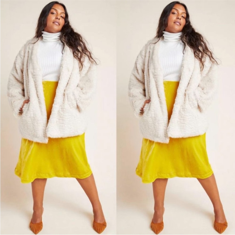 NWT Fur by Urf for Anthropologie Noemi Faux Fur Coat Size 2X - Picture 1 of 5